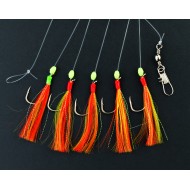 Bas de ligne Train de plumes D'RIG 4 DAIWA Couleur Rouge Jaune