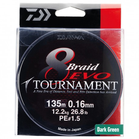 TRESSE DAIWA TOURNAMENT 8 BRAID EVO CHARTREUSE - 135 m